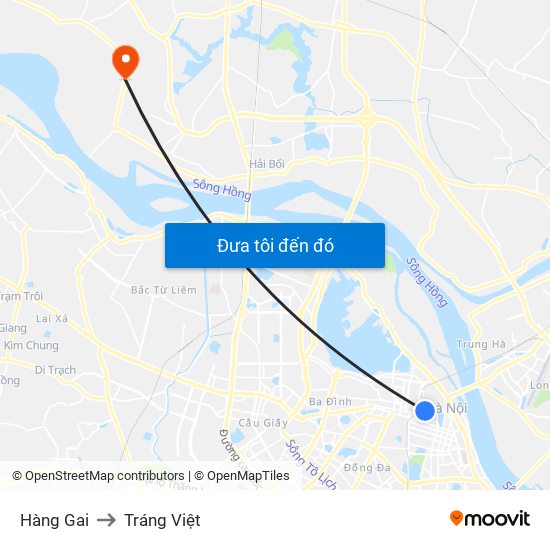 Hàng Gai to Tráng Việt map
