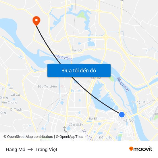 Hàng Mã to Tráng Việt map