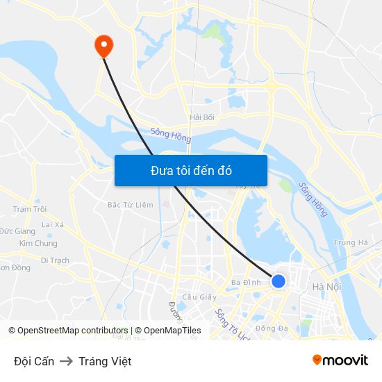 Đội Cấn to Tráng Việt map