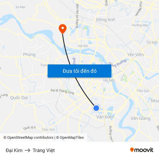 Đại Kim to Tráng Việt map