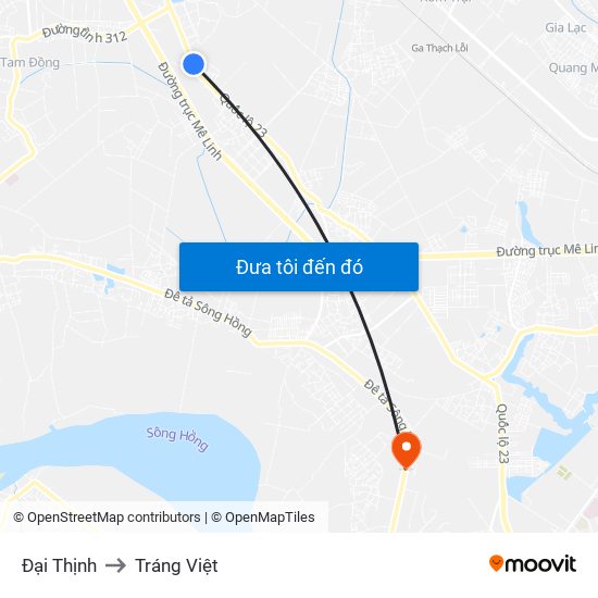 Đại Thịnh to Tráng Việt map