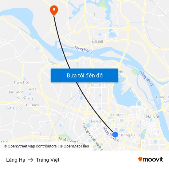Láng Hạ to Tráng Việt map