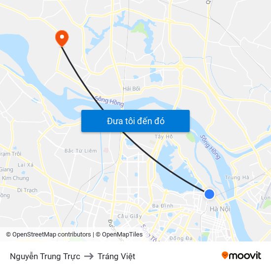 Nguyễn Trung Trực to Tráng Việt map