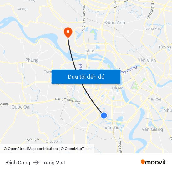 Định Công to Tráng Việt map