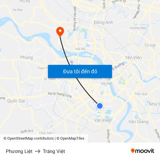 Phương Liệt to Tráng Việt map