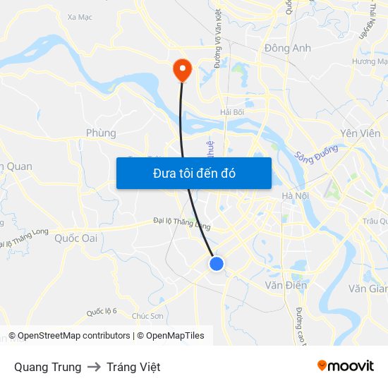 Quang Trung to Tráng Việt map