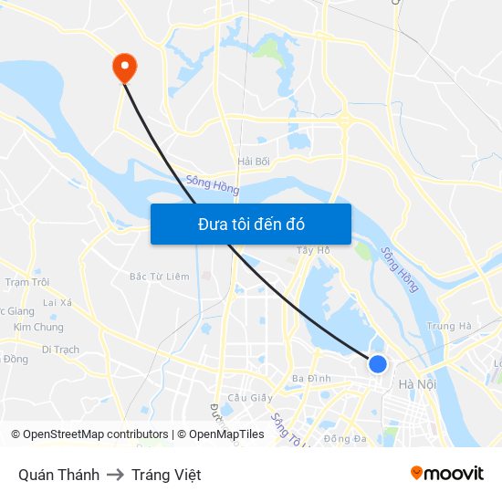 Quán Thánh to Tráng Việt map