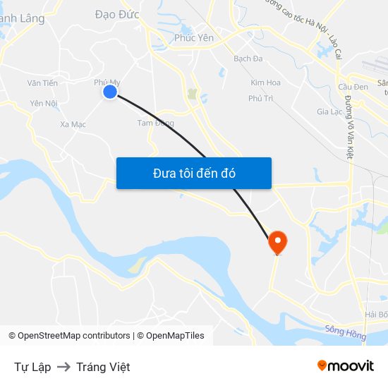 Tự Lập to Tráng Việt map
