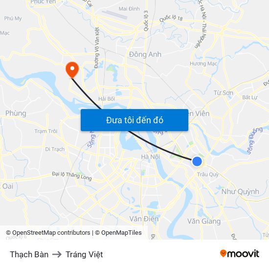 Thạch Bàn to Tráng Việt map