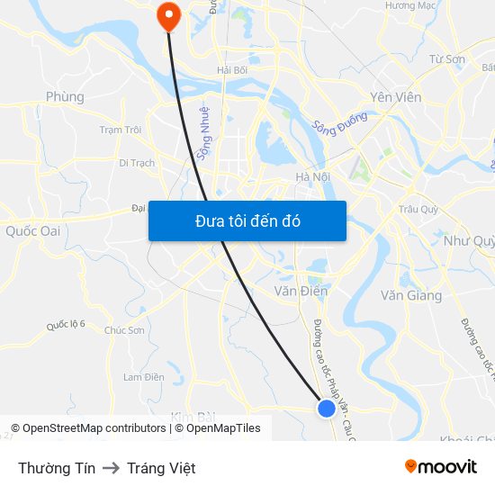 Thường Tín to Tráng Việt map