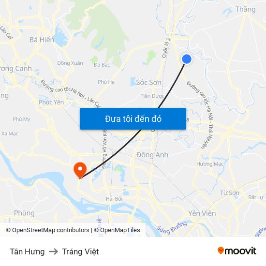 Tân Hưng to Tráng Việt map