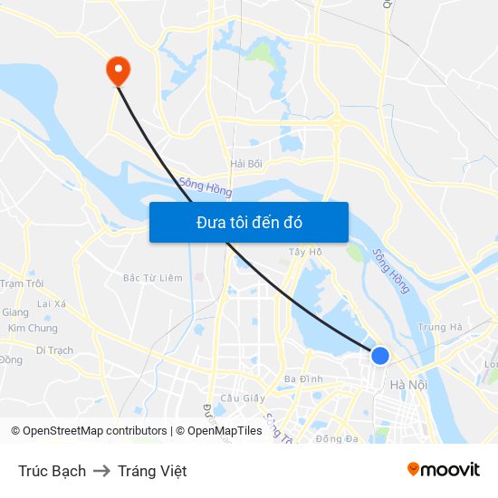 Trúc Bạch to Tráng Việt map