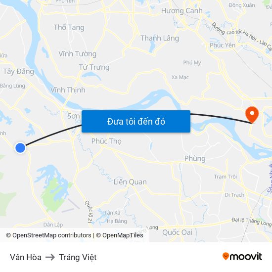 Vân Hòa to Tráng Việt map