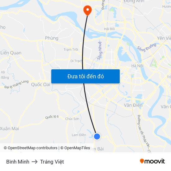 Bình Minh to Tráng Việt map