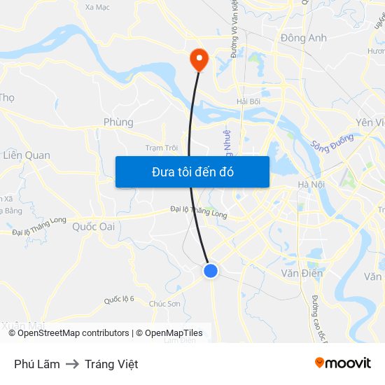 Phú Lãm to Tráng Việt map