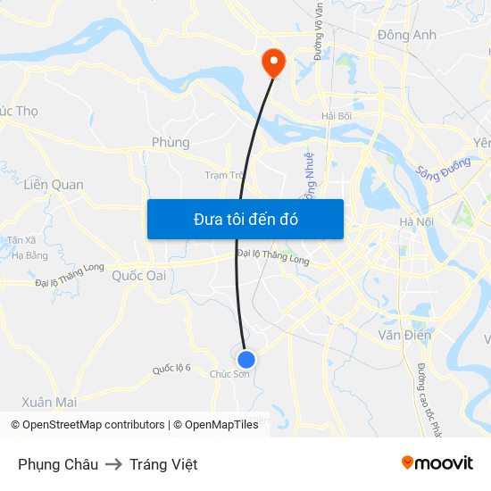 Phụng Châu to Tráng Việt map