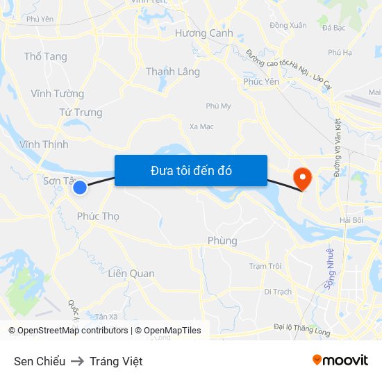 Sen Chiểu to Tráng Việt map