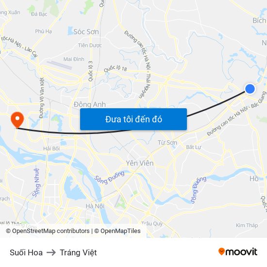 Suối Hoa to Tráng Việt map