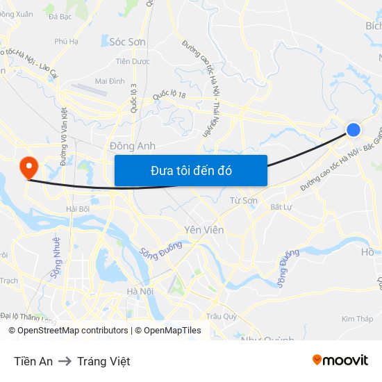 Tiền An to Tráng Việt map