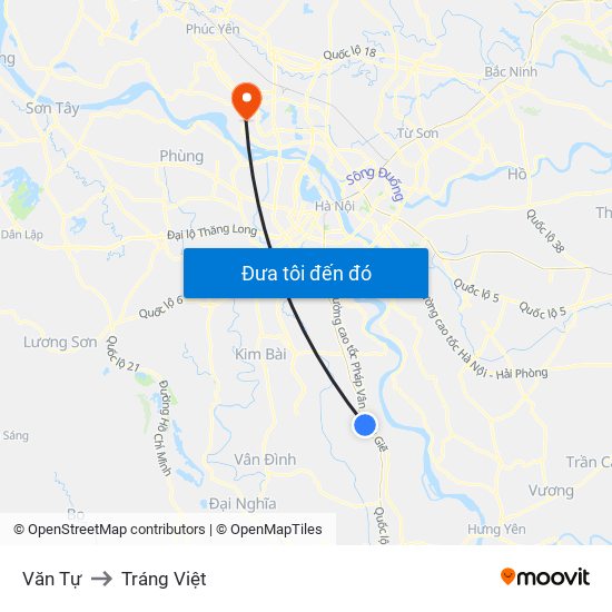 Văn Tự to Tráng Việt map