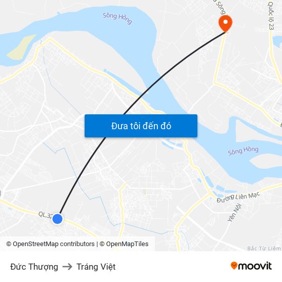 Đức Thượng to Tráng Việt map
