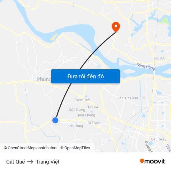 Cát Quế to Tráng Việt map