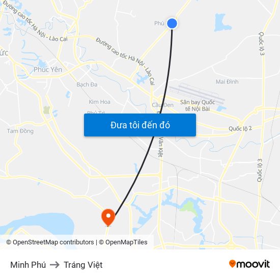 Minh Phú to Tráng Việt map