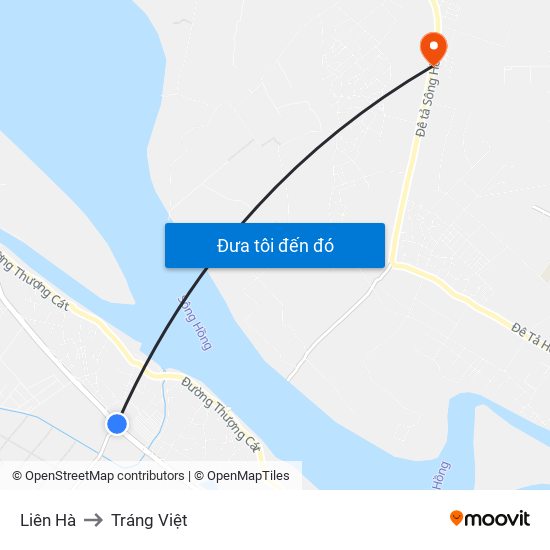 Liên Hà to Tráng Việt map