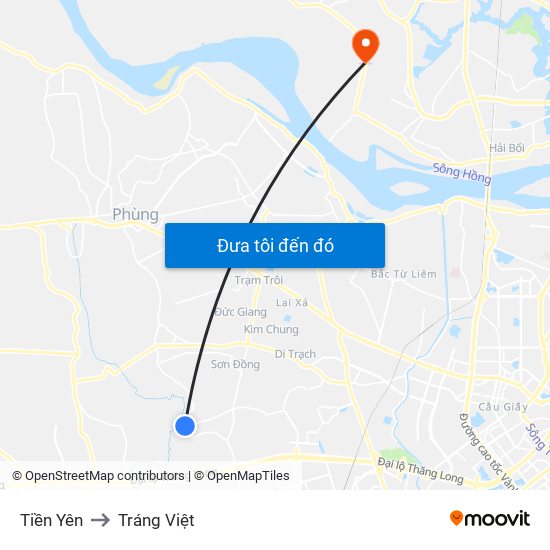 Tiền Yên to Tráng Việt map