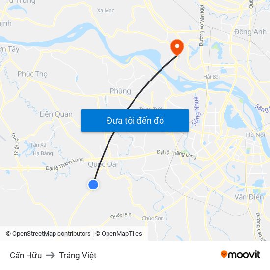 Cấn Hữu to Tráng Việt map