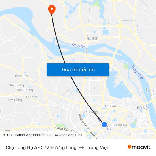 Chợ Láng Hạ A - 572 Đường Láng to Tráng Việt map