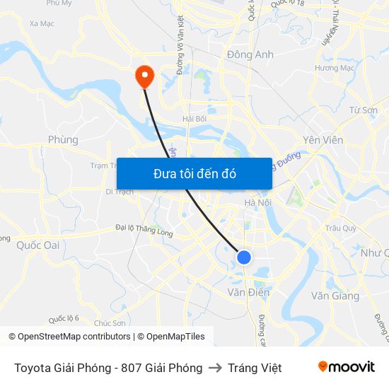 Toyota Giải Phóng - 807 Giải Phóng to Tráng Việt map