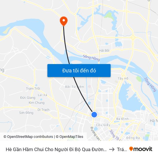 2b Phạm Văn Đồng to Tráng Việt map