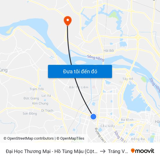 Đại Học Thương Mại - Hồ Tùng Mậu (Cột Sau) to Tráng Việt map