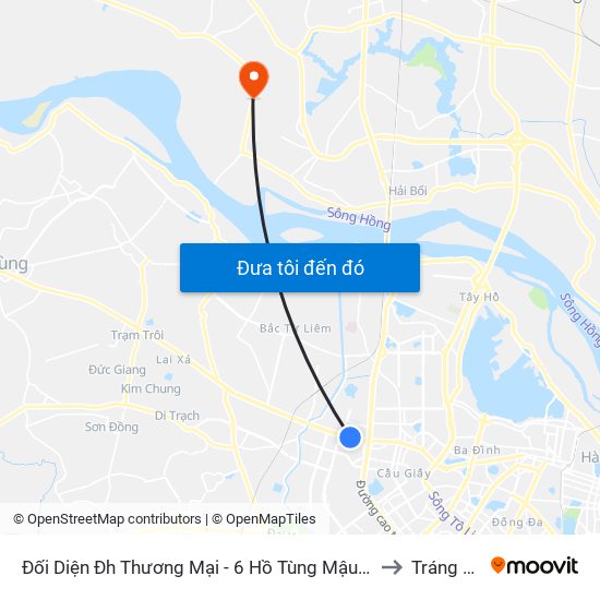 Đối Diện Đh Thương Mại - 6 Hồ Tùng Mậu (Cột Sau) to Tráng Việt map