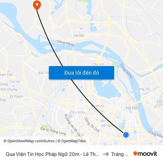 Qua Viện Tin Học Pháp Ngữ 20m - Lê Thanh Nghị to Tráng Việt map