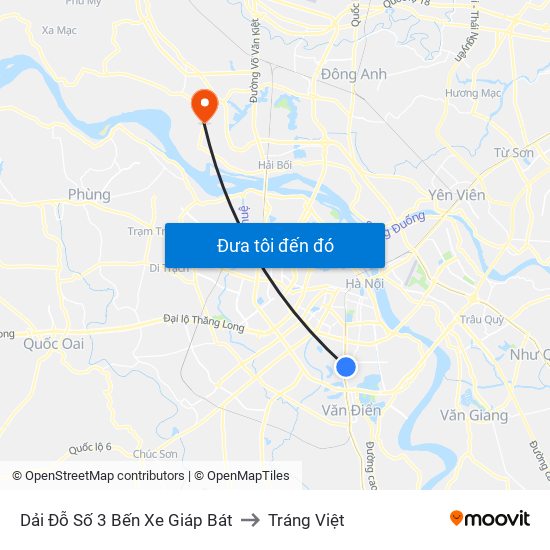 Dải Đỗ Số 3 Bến Xe Giáp Bát to Tráng Việt map