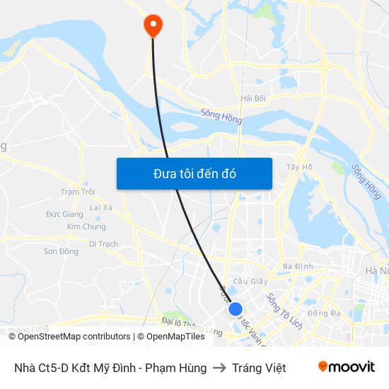 Nhà Ct5-D Kđt Mỹ Đình - Phạm Hùng to Tráng Việt map