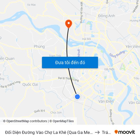 Đối Diện Đường Vào Chợ La Khê (Qua Ga Metro La Khê) - 405 Quang Trung (Hà Đông) to Tráng Việt map