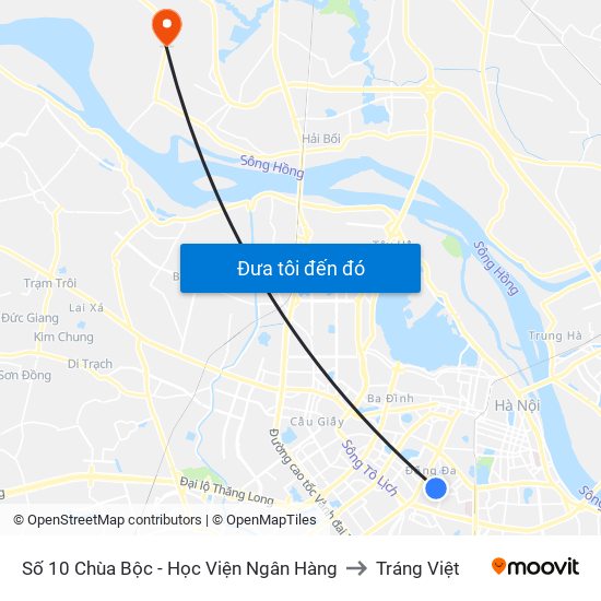 Công Ty In Thương Mại & Dịch Vụ Ngân Hàng - Số 10 Chùa Bộc to Tráng Việt map