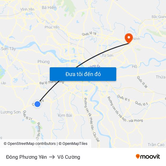 Đông Phương Yên to Võ Cường map