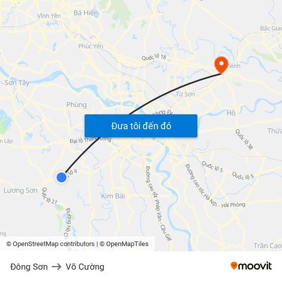 Đông Sơn to Võ Cường map