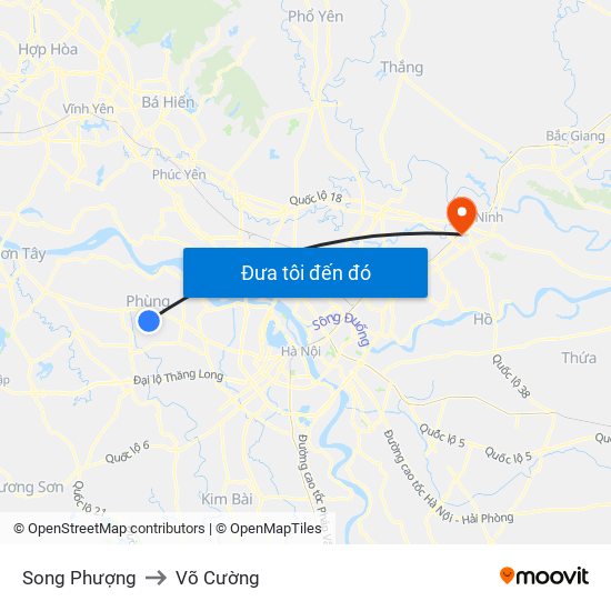 Song Phượng to Võ Cường map