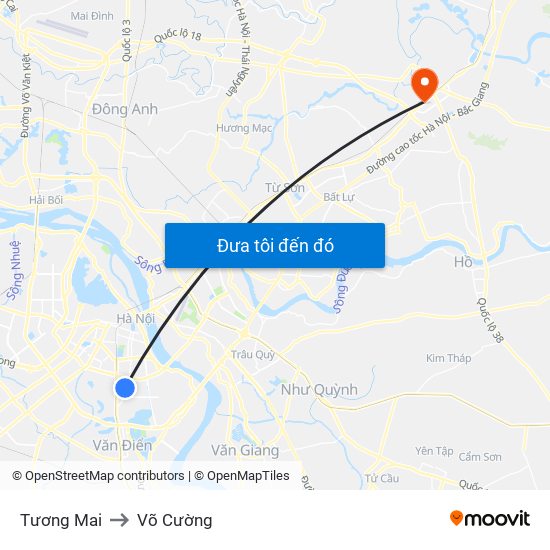 Tương Mai to Võ Cường map