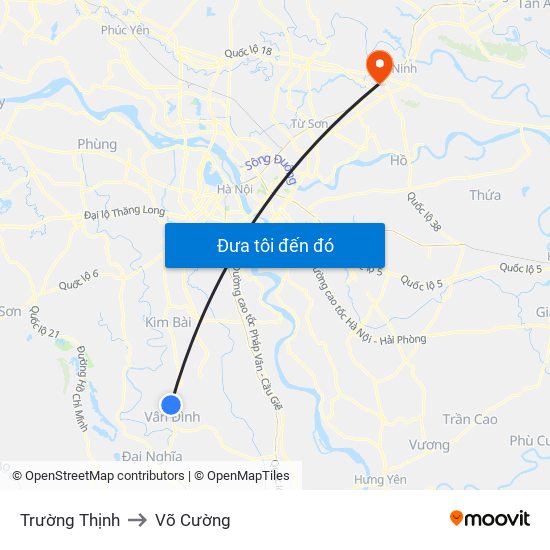 Trường Thịnh to Võ Cường map