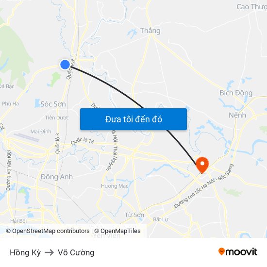 Hồng Kỳ to Võ Cường map