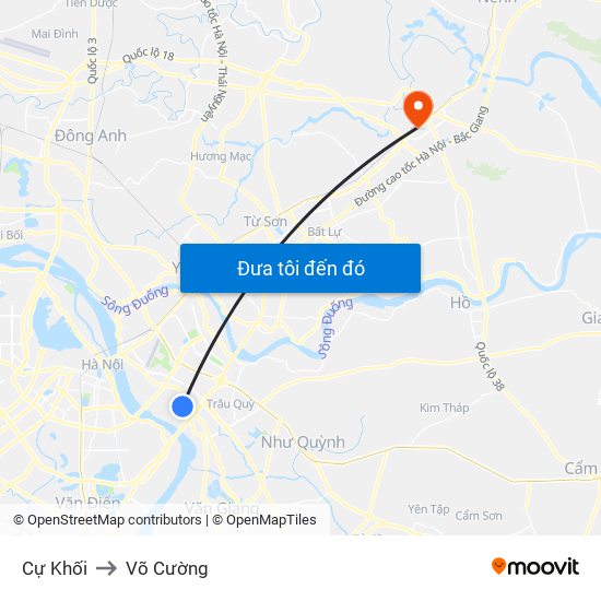 Cự Khối to Võ Cường map