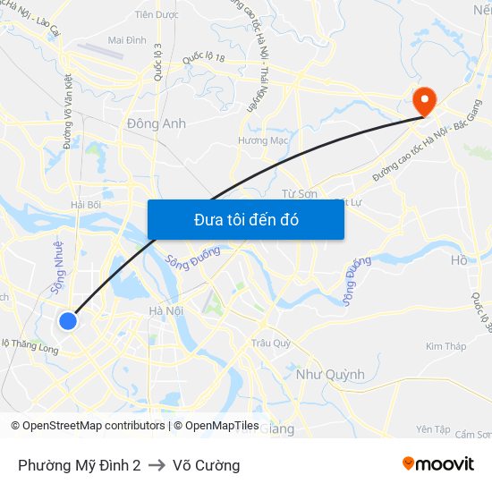 Phường Mỹ Đình 2 to Võ Cường map