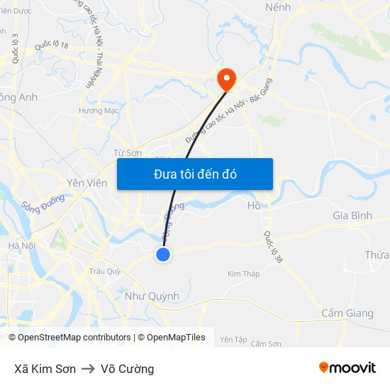 Xã Kim Sơn to Võ Cường map
