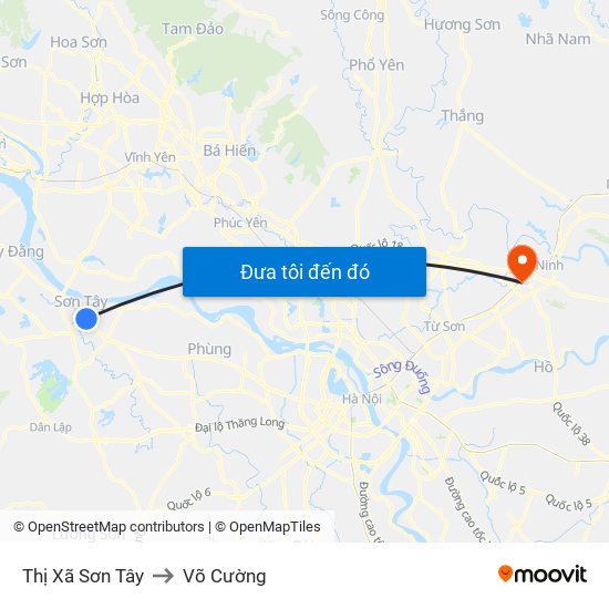 Thị Xã Sơn Tây to Võ Cường map